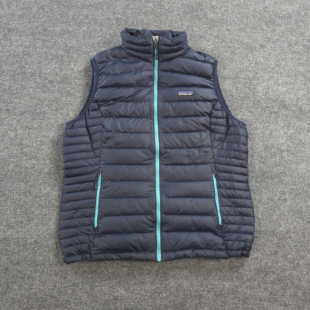 Patagonia Vest Womens XL Blue Down Sweater Insulated Puffer Hiking Outdoors